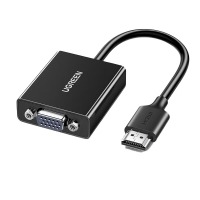 绿联 CM611 HDMI转VGA转换器 高清视频转接头带USB-C供电 90813