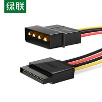 绿联US217 三条装 sata电源线 台式主机机箱连接固态机械硬盘IDE大4pin转15