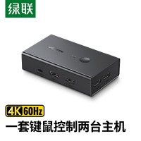 绿联 KVM切换器HDMI2.0切屏器2进1出USB打印机共享器 共享显示器 带桌面控制器