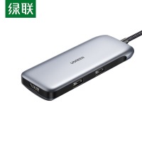 绿联（UGREEN）Type-C扩展坞USB-C转HDMI/VGA转换器 雷电3拓展坞分线