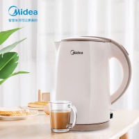 美的（Midea）电水壶 304不锈钢电热水壶 1.5L家用双层防烫烧水壶 浅粉色 H41