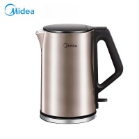 美的（Midea） 电热水壶1.5L双钢防烫无缝内胆304不锈钢进口温控HJ1510A防干