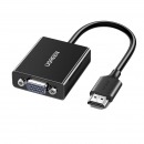 绿联 CM611 HDMI转VGA转换器 高清视频转接头带USB-C供电 90813