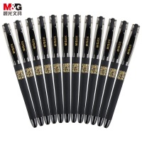 晨光(M&G)文具0.5mm黑色中性笔 孔庙祈福系列子弹头签字笔 学生拔盖水笔12支/盒A