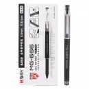 晨光(M&G)文具0.5mm黑色中性笔 MG666系列考试签字笔 碳素黑笔 全针管水笔 12支/盒AGPB4501