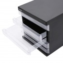晨光(M&G)文具4层桌面文件柜 抽屉式拉手A4资料收纳柜 带索引标签 办公用品 黑色单个装ADM95296