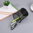 晨光（M&G）金属网状矮圆形笔筒 网格笔筒 简约时尚收纳办公用品学习文具 黑色ABT98404 1个装