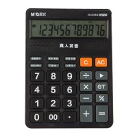 晨光（M&G）文具黑色语音型计算器 818冲锋号桌面计算机 学生/办公通用12位大屏幕计算