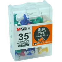 晨光（M&G）文具彩色工字钉 软木画板按钉 办公用品图钉 大头钉 35枚/盒 10盒装AB
