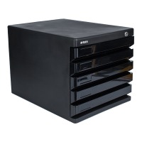 晨光（M&G）文具黑色五层桌面带锁文件柜 抽屉式收纳柜 办公财会资料柜 单个装ADM952