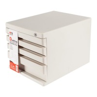 晨光（M&G）文具灰色四层桌面带锁文件柜 抽屉式收纳柜 办公财会资料柜 单个装ADM952