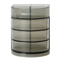 晨光（M&G）ABT98443 黑色透明三层时尚笔筒 多功能办公桌面收纳盒 学生小物品收纳