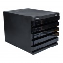 晨光（M&G）文具黑色五层桌面带锁文件柜 抽屉式收纳柜 办公财会资料柜 单个装ADM95298