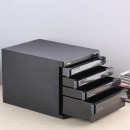 晨光（M&G）文具黑色四层桌面带锁文件柜 抽屉式收纳柜 办公财会资料柜 单个装ADM95297