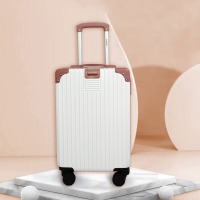 爱登堡（Edenbo）F337 商务行李箱旅行拉杆箱大容量耐磨登机箱 高雅白+粉撞色 20