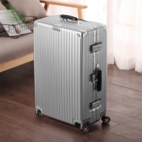 爱登堡（Edenbo）F1608 时尚高档铝框旅行拉杆箱行李箱 银色 20英寸