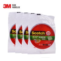 3M 思高 200C-12 胶带 双面强力粘贴棉纸胶带 办公用品 10卷装