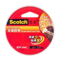 3M 思高 300C-24mm 胶带 双面棉纸胶带(超强型) 24mm*9.5m 办公用品