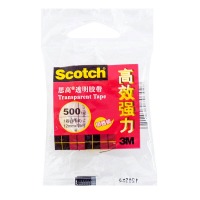 3M 思高 500-HS 胶带 高效强力透明胶带 12mm×15m 24卷装