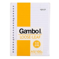 国誉 Gambol渡边活页本替芯笔记本子活页纸内页 7mm横线 100张/本 WCN-LL