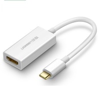 绿联Type-c转HDMI转换器 白色 Type-c转hdmi母 40273