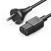 绿联国标三孔品字尾 三芯电源线 适用电脑台式主机显示器打印机连接线 1.5米 80770