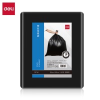 得力DP740清洁劳保-垃圾袋平口平底80*100cm(黑)(50只/包)