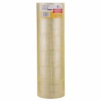 齐心 JP6010-6 封箱胶带 60mm*100y*45um 6卷/筒 透明