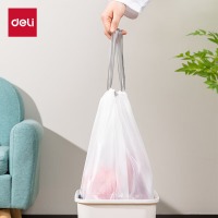 得力得心LQ505-抽绳垃圾袋(白色)(20只/卷,1卷/包)