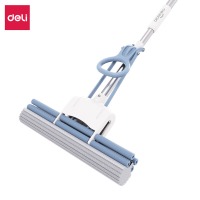 得力得心LQ140胶棉拖把(滚轮式)(38cm)(蓝色)(1把)
