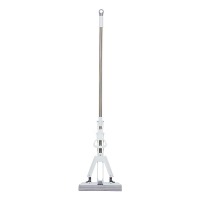 齐心 L240 双排轮胶棉拖把 棉头长28cm 1杆1头 不锈钢直杆 白