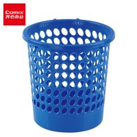 齐心 L201 圆形经济型垃圾桶 直径24cm 蓝