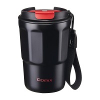 齐心 LC-505 咖啡保温杯 380ml 黑