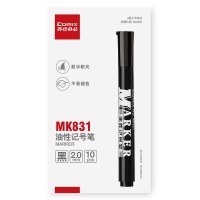 齐心 MK831 油性记号笔 线幅2.0mm 黑 10支/盒